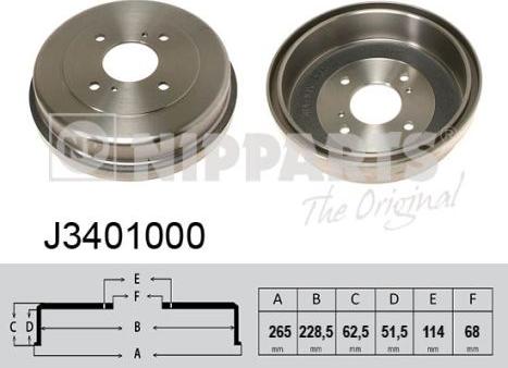 Nipparts J3401000 - Гальмівний барабан avtolavka.club