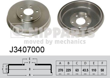 Nipparts J3407000 - Гальмівний барабан avtolavka.club