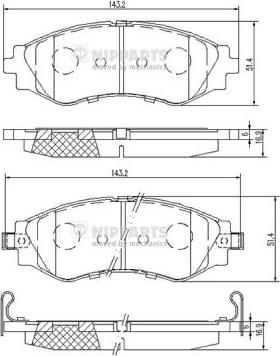 Nipparts J3600910 - Гальмівні колодки, дискові гальма avtolavka.club