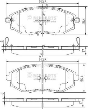 Nipparts J3600912 - Гальмівні колодки, дискові гальма avtolavka.club