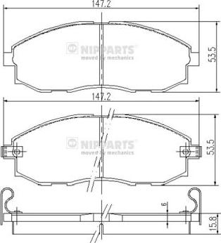 Nipparts J3600521 - Гальмівні колодки, дискові гальма avtolavka.club