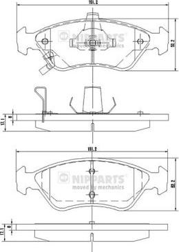 Nipparts J3600303 - Гальмівні колодки, дискові гальма avtolavka.club