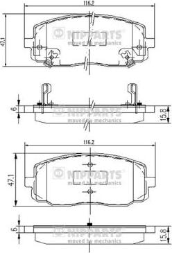 Nipparts J3600323 - Гальмівні колодки, дискові гальма avtolavka.club