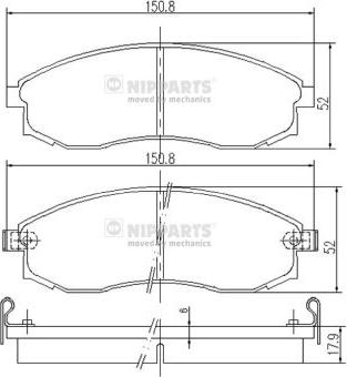 Nipparts J3601064 - Гальмівні колодки, дискові гальма avtolavka.club