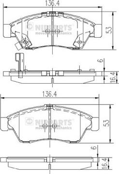 Nipparts J3608024 - Гальмівні колодки, дискові гальма avtolavka.club