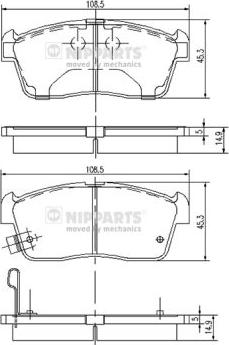 Nipparts J3608021 - Гальмівні колодки, дискові гальма avtolavka.club