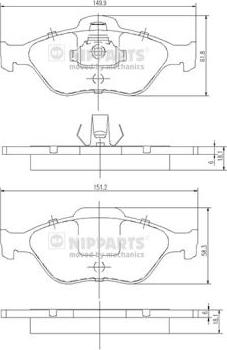 Nipparts J3603065 - Гальмівні колодки, дискові гальма avtolavka.club