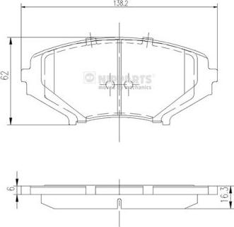 Nipparts J3603066 - Гальмівні колодки, дискові гальма avtolavka.club