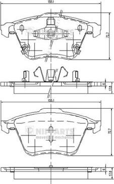 Nipparts J3603067 - Гальмівні колодки, дискові гальма avtolavka.club