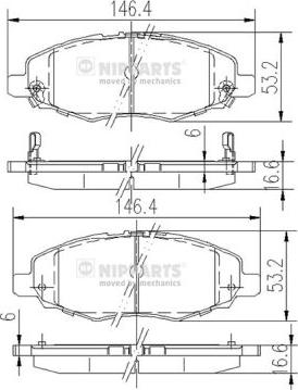 Nipparts J3602108 - Гальмівні колодки, дискові гальма avtolavka.club