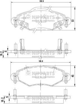 Nipparts J3602113 - Гальмівні колодки, дискові гальма avtolavka.club