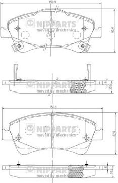 Nipparts J3602123 - Гальмівні колодки, дискові гальма avtolavka.club