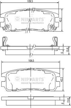 Nipparts J3619001 - Гальмівні колодки, дискові гальма avtolavka.club