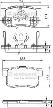 Nipparts J3614017 - Гальмівні колодки, дискові гальма avtolavka.club