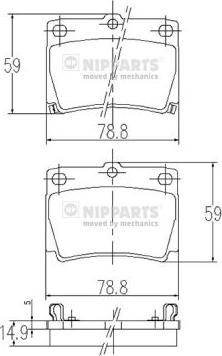 Nipparts J3615011 - Гальмівні колодки, дискові гальма avtolavka.club