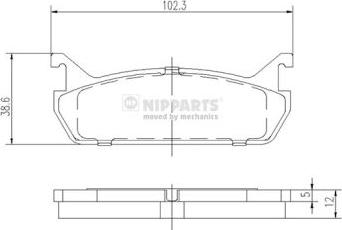 Nipparts J3616001 - Гальмівні колодки, дискові гальма avtolavka.club