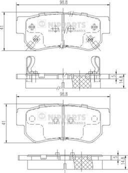 Nipparts J3610509 - Гальмівні колодки, дискові гальма avtolavka.club