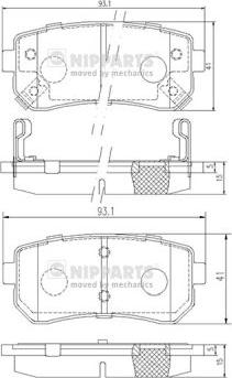 Nipparts J3610512 - Гальмівні колодки, дискові гальма avtolavka.club