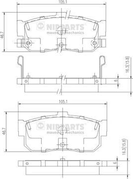 Nipparts J3611034 - Гальмівні колодки, дискові гальма avtolavka.club