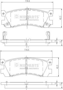 Nipparts J3613005 - Гальмівні колодки, дискові гальма avtolavka.club