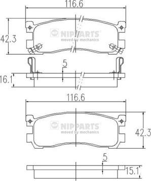 Nipparts J3613013 - Гальмівні колодки, дискові гальма avtolavka.club