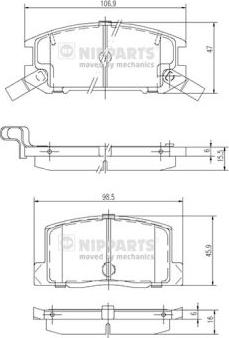 Nipparts J3612009 - Гальмівні колодки, дискові гальма avtolavka.club