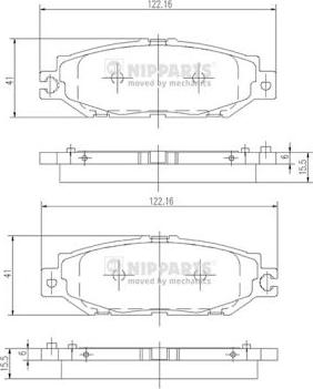 Nipparts J3612014 - Гальмівні колодки, дискові гальма avtolavka.club