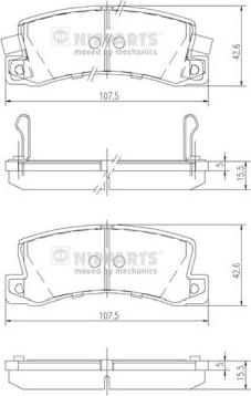 Nipparts J3612013 - Гальмівні колодки, дискові гальма avtolavka.club