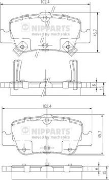 Nipparts J3612033 - Гальмівні колодки, дискові гальма avtolavka.club