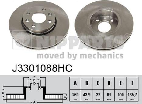 Nipparts J3301088HC - Гальмівний диск avtolavka.club