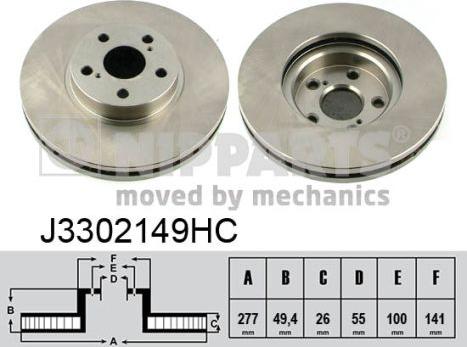 Nipparts J3302149HC - Гальмівний диск avtolavka.club