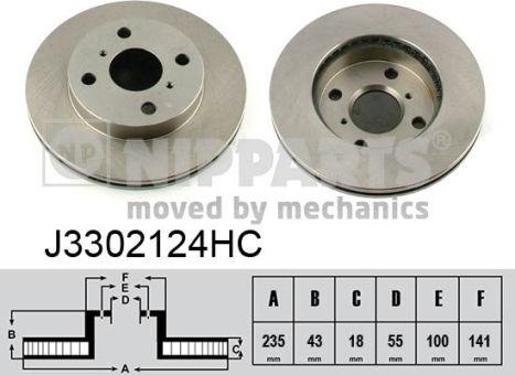 Nipparts J3302124HC - Гальмівний диск avtolavka.club