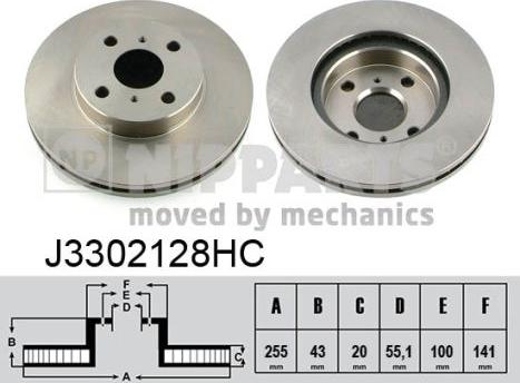 Nipparts J3302128HC - Гальмівний диск avtolavka.club