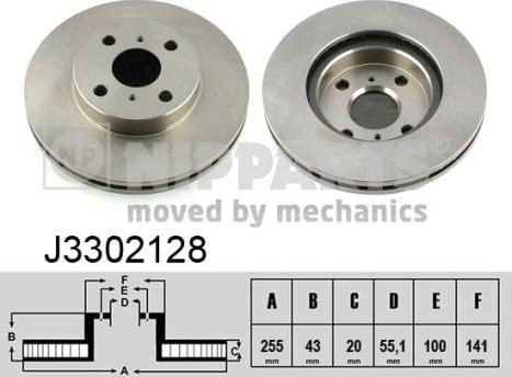 Nipparts J3302128 - Гальмівний диск avtolavka.club