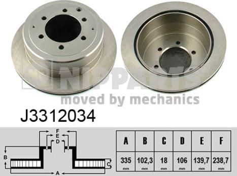 Nipparts J3312034 - Гальмівний диск avtolavka.club