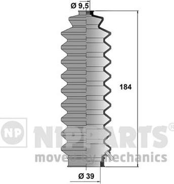 Nipparts J2844001 - Комплект пилника, рульове управління avtolavka.club