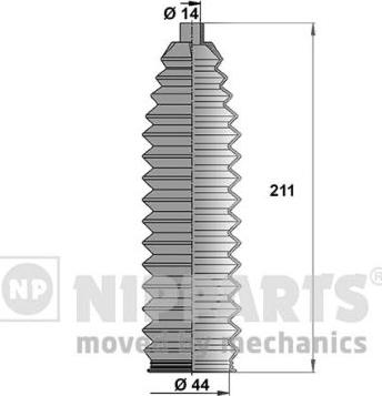 Nipparts J2846009 - Комплект пилника, рульове управління avtolavka.club