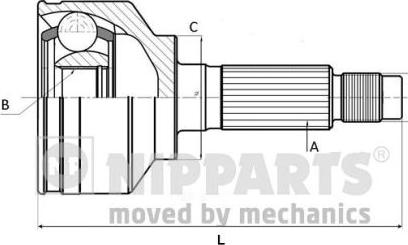 Nipparts J2826004 - Шарнірний комплект, ШРУС, приводний вал avtolavka.club