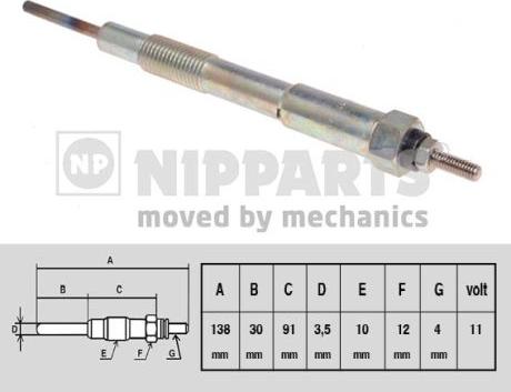 Nipparts N5713016 - Свічка розжарювання avtolavka.club