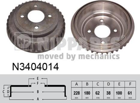 Nipparts N3404014 - Гальмівний барабан avtolavka.club