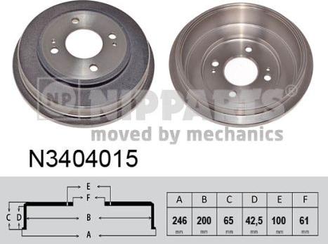 Nipparts N3404015 - Гальмівний барабан avtolavka.club