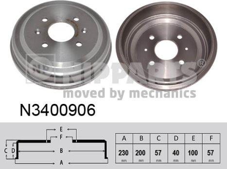 Nipparts N3400906 - Гальмівний барабан avtolavka.club