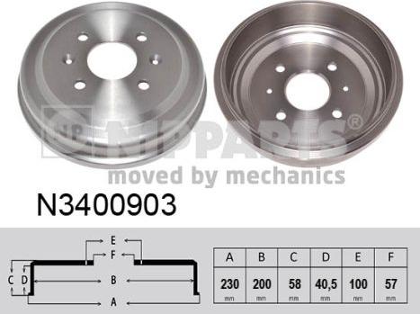 Nipparts N3400903 - Гальмівний барабан avtolavka.club