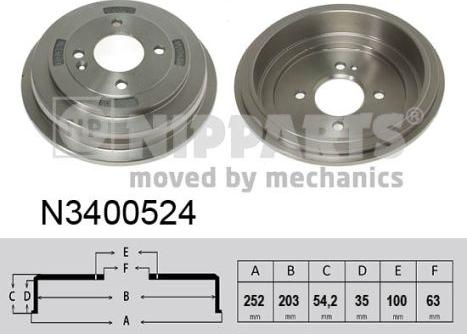 Nipparts N3400524 - Гальмівний барабан avtolavka.club