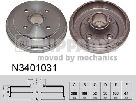 Nipparts N3401031 - Гальмівний барабан avtolavka.club