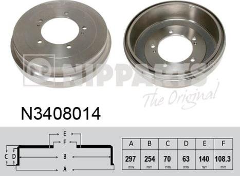 Nipparts N3408014 - Гальмівний барабан avtolavka.club
