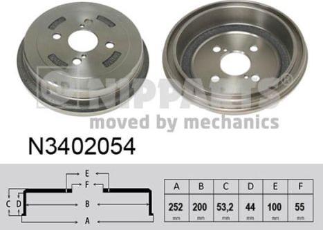 Nipparts N3402054 - Гальмівний барабан avtolavka.club