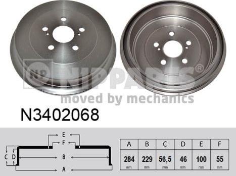 Nipparts N3402068 - Гальмівний барабан avtolavka.club