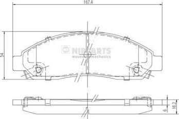 Nipparts N3609010 - Гальмівні колодки, дискові гальма avtolavka.club