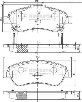 Nipparts N3604066 - Гальмівні колодки, дискові гальма avtolavka.club